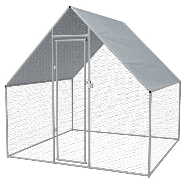 vidaXL Outdoor-Hühnerkäfig 2x2x1,92 m Verzinkter Stahl, 170494