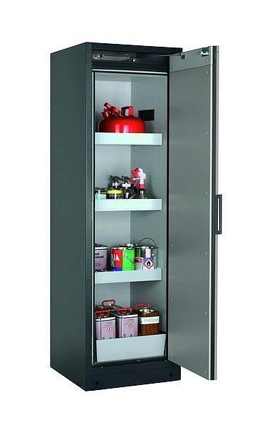 asecos Sicherheitsschrank Q-CLASSIC-90, Q90.195.060.R in reinweiß RAL 9010 mit 3x Wannenboden Standard (Stahlblech), 30073-050-33411