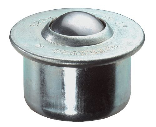 BS Rollen Kugelrolle, Tragfähigkeit 50 kg, dw 15 mm, Gehäuse Stahl, Kugeln Stahl, Oberfläche verzinkt, VE: 4 Stück, E32.015