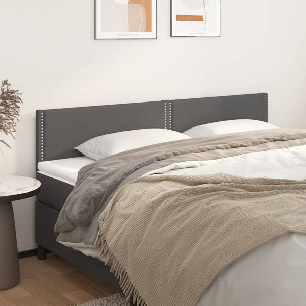 vidaXL Kopfteile 2 Stück Grau 100x5x78/88 cm Kunstleder, 345996