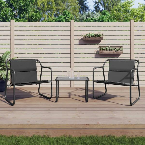 vidaXL 3-teilig Garten-Lounge-Set mit Kissen Anthrazit Stahl, 364107