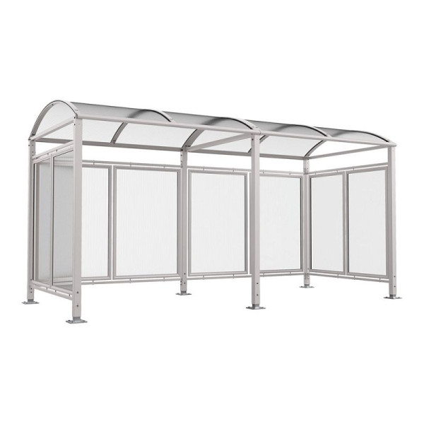 STEIN HGS PROCITY® Fahrradüberdachung Vierkantrohr „M” All-IN-ONE, Breite 5040 mm, Grau Ral 7044, 78356.0015