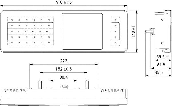 HELLA Heckleuchte, LED, 24V, rechteckig, Anbau, 7/2-polig, links/rechts, 2VP 340 970-701
