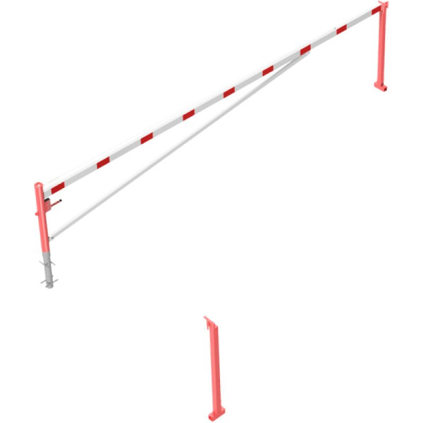 Stein HGS Drehschranke, horizontal schwenkbar mit zwei Auflagestützen, 6000 mm, DK-Schloss nach DIN 3223, zum Einbetonieren, empfohlene Fundamenttiefe 900 mm, 4213.60-fb