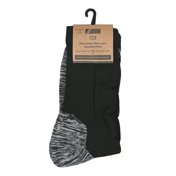 NITRAS Winter-Socken, Polyamid / Polyester / Baumwolle / Elasthan, schwarz, Größe: 50, Farbe: schwarz, VE: 112 Paar, 723-1000-50