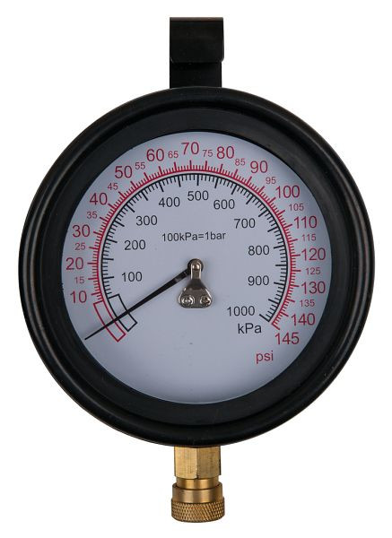 KS Tools Manometer Durchmesser 100,0 mm,0 - 10 bar mit 1/4" Schnellkupplung, 150.2326