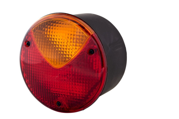 HELLA Heckleuchte, Glühlampe, 12/24V, ECE/ADR/GGVS, Lichtscheibenfarbe: rot/gelb, Stecker: offene Kabelenden, links/rechts, 2SD 344 169-037