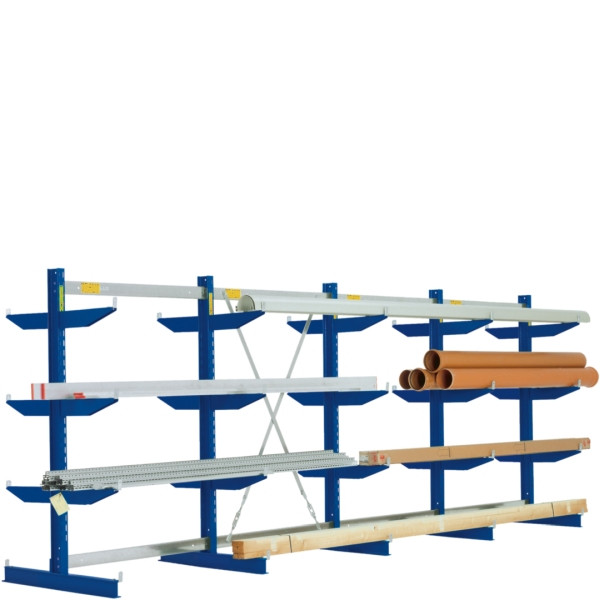 BITO Kragarmregal Set /2480x4295x1320 NT600 IPE120 TypL 5 Ständer 2-seitig RAL5010, C0670-0034