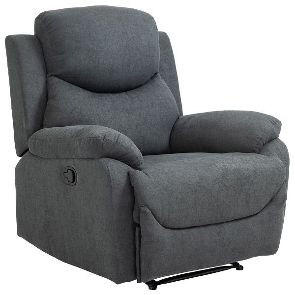 HOMCOM Sessel mit Liegefunktion für Wohnzimmer, 150° neigbar, Leinenoptik, Dunkelgrau, 833-852CG