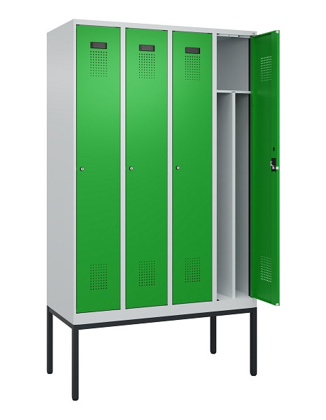 C+P Spind Evolo PLUS, Gestell, 4 Abteile, 2120x1200x500mm, 7035/6037, Verschluss Zylinderschloss, 0490307-40F S10038
