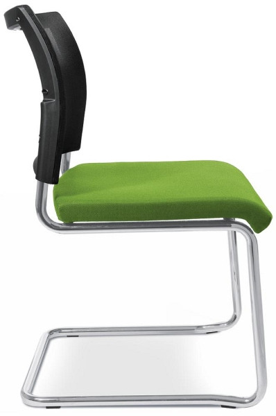 Deskin Besucherschwinger LAS VEGAS mit Netzrücken, Schwingergestell verchromt, Bezug Stoff Basic G, Farbe grün, VE: 2 Stück, 272339