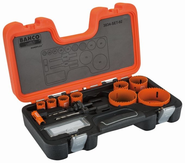 Bahco Sandflex Bimetall-Lochsägensatz für Metallblech und Holzplatten 16-83 mm 11 teilig, 3834-SET-92
