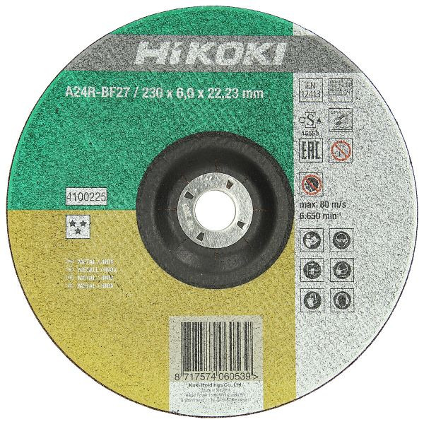 HiKOKI Schruppscheibe 230x6,0x22,23 mm, Inox, DPC, 4100225