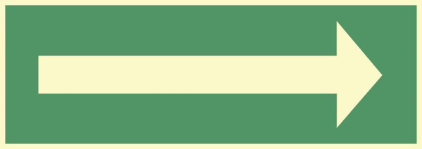 Moedel Richtungspfeil für Rettungszeichen, Folie, nachleuchtend, 160-mcd, 297x148 mm, 60816