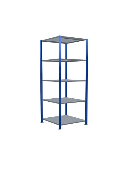 Schulte Grundregal, Steckregal MULTIplus150, 2000 x 750 x 800 mm, 5 Fachböden, Kreuzstrebe, RAL 5010 enzianblau/verzinkt, 12780-75-B