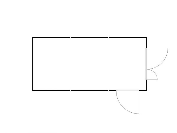 FLADAFI Materialcontainer-Kombination, IC Pro 1360, isoliert, Holzfußboden, Doppelflügeltür (asymmetrisch) auf der 3 m Seite und Einflügeltür, F2223300710