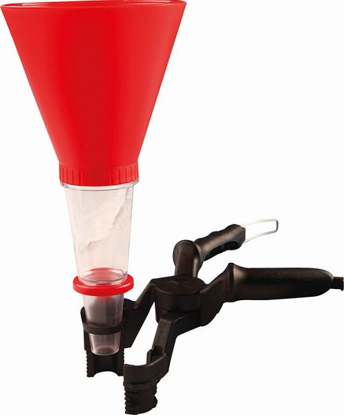 Kunzer Universal-Klemm-Trichter, mit Anklemmvorrichtung in Zangenform für Durchmesser 28 - 74 mm, 7UKT02.1