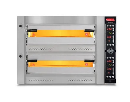 SGS Gastro Profi-Pizzaofen / Digital, 4+4 34 cm, Innenmaße: 75x75x15 cm, PZ 7575 DE D