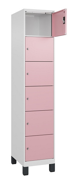 C+P Schließfachschrank Evolo PLUS, mit Füßen, 6 Fächer, 1950x400x500mm, 9016/30, 049010-126 S10018