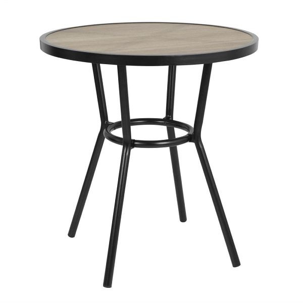 Bolero Marston runder Outdoor Tisch Schwarz 700mm, DX986