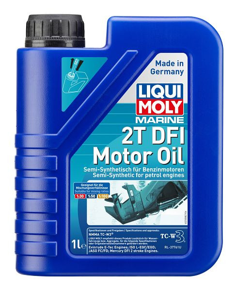 LIQUI MOLY Motoröl Marine 2T DFI Motor Oil, Kanister Kunststoff, VE: 1 Liter, 25088