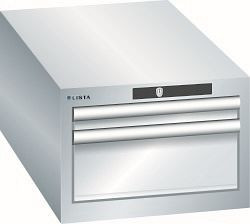 LISTA Schubladenschrank 18x36E (BxTxH) 411x725x283mm KEY Lock, Lichtgrau, 2 Schubladen, Fronthöhen: 50 - 150 mm, 78.431.020