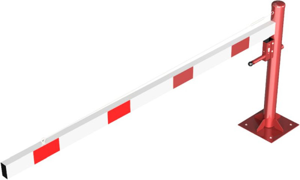 Schake Drehschranke mit Seilzugverstärkung, für Dübel Befestigung, Schrankenbaumlänge: 2500 mm, mit Profilzylinderschloss, 4113_25ZBP