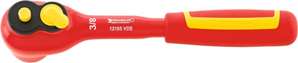 STAHLWILLE 10 mm (3/8") VDE-QR-Feinzahnknarre Nr.12165 VDE Schlüsselweite 4.5 ° Länge 205 mm, 12430001