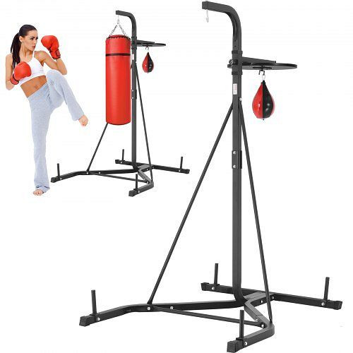 VEVOR 2-in-1-Boxsackständer, Robustes Trainingsgerät aus Stahl, Höhenverstellbar, Freistehendes Sandsackgestell, Hält bis zu 181 kg, SDJQJDJ64478WFW8XV0