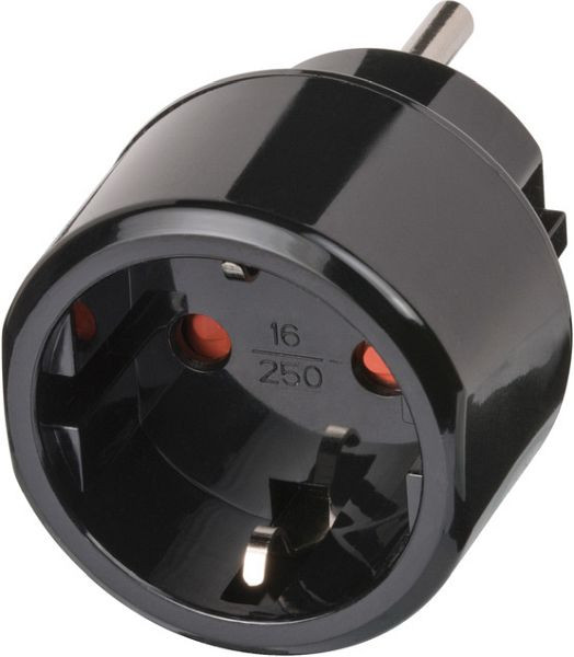 Brennenstuhl Reisestecker / Reiseadapter (Reise-Steckdosenadapter für: USA Steckdose und Euro Stecker) schwarz, VE: 5 Stück, 1508550