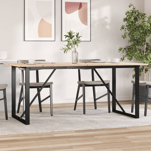 vidaXL Esstisch O-Gestell 180x90x75 cm Massivholz Kiefer und Gusseisen, 3282678