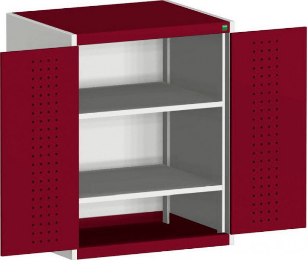 bott cubio Flügeltürschrank bestückt mit 2 Fachböden BxTxH: 800 x 525 x 1000 mm, RAL 7035/3004, 40012122.24V