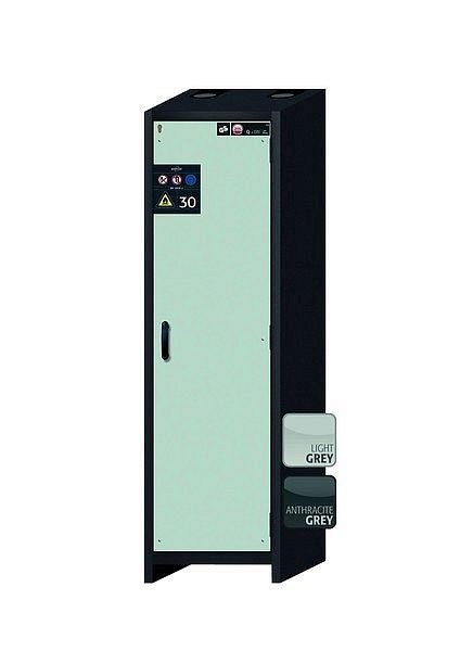 asecos Sicherheitsschrank Q-CLASSIC-30, Q30.195.056.R in lichtgrau RAL 7035 mit 5x Auszugswanne Standard (Edelstahl), 31007-061-33425