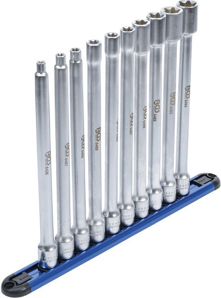 BGS Steckschlüssel-Einsatz-Satz E-Profil, XXL, Antrieb Innenvierkant 10 mm (3/8"), SW E6 - E20, 10-teilig, 70026