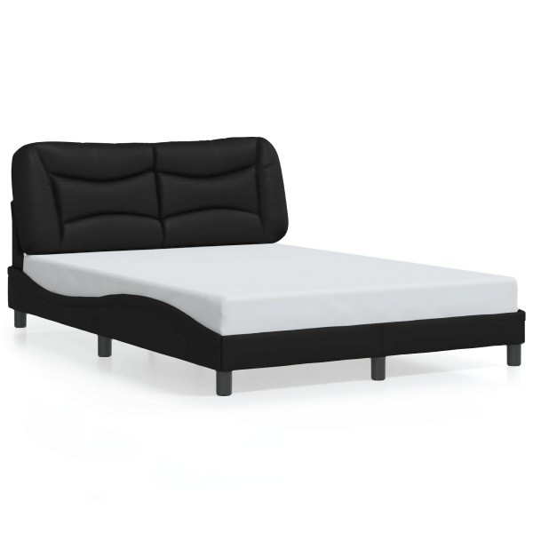 vidaXL Bettgestell mit LED Schwarz 120x200 cm Kunstleder, 3213920