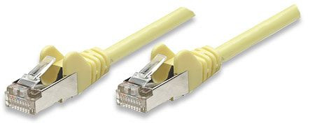 INTELLINET Cat5e Netzwerk Patchkabel, geschirmt, F/UTP, RJ45 Stecker / RJ45 Stecker, 1.0 m, Gelb, 331890