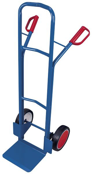 VARIOfit Stahlrohrkarre, Außenmaße: 570 x 585 x 1.310 mm, RAL 5010 enzianblau, Radsatz: Vollgummibereifung, sk-710.011