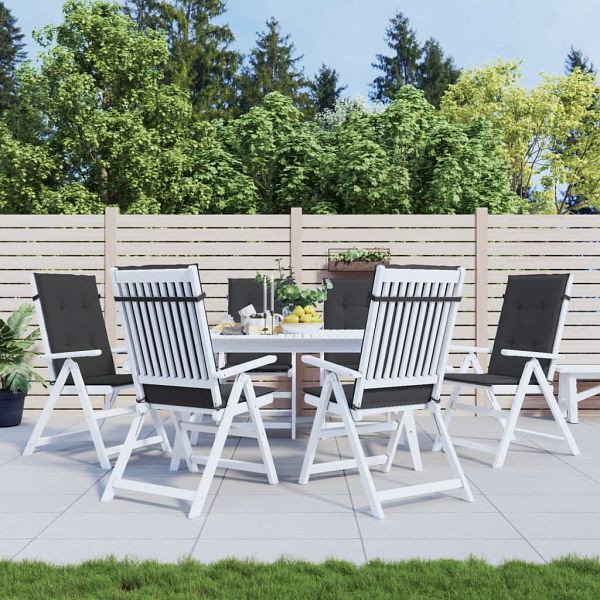 vidaXL Gartenstuhlauflagen für Hochlehner 6 Stück Schwarz 120x50x3 cm, 314111