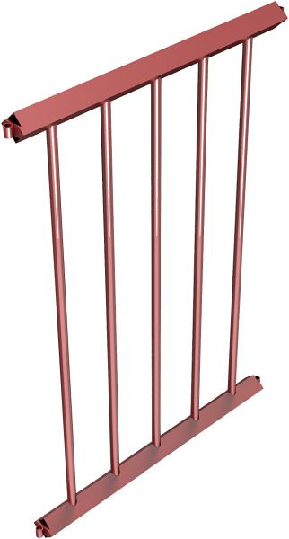 Schake Schutzzaungitter, Zaunfeld, Achsabstand: 750 mm, feuerverzinkt und rot beschichtet, 418_07BR