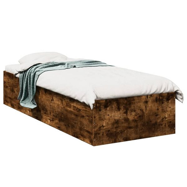 vidaXL Bettgestell Räuchereiche 90x190 cm Holzwerkstoff, 3281067