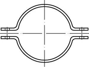 DIN 3567 Stahl A 22 NW 15 grundiert Rohrschellen-Hälften VE=S (100 Stück)