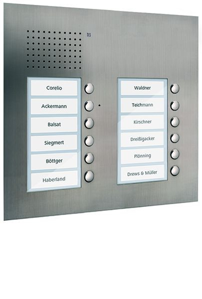 TCS Audio Außenstation Serie PUK 12 Klingeltasten (rechtsbündig), 2-spaltig, UP Edelstahl, PUK12/2-ES