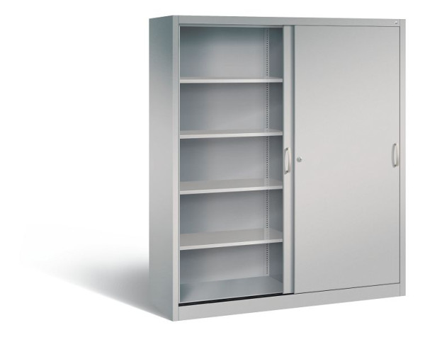 C+P Schiebetürenschrank Acurado, H1950xB1600xT500mm, Farbe: Weißaluminium, Bügelgriff, 5 OH, 2150-00 S10125