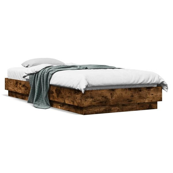 vidaXL Bettgestell Räuchereiche 100x200 cm Holzwerkstoff, 839599