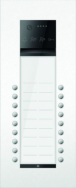 TCS Türkontrollsystem PES PRO IP Video Außenstation 18T 2 Spalten UP RAL9010 reinweiß, AVU400218-0019