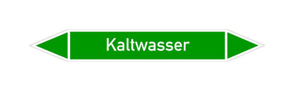 Schilder Klar Rohrleitungskennzeichen Kaltwasser, 187x26 mm Folie selbstklebend, 101437/61