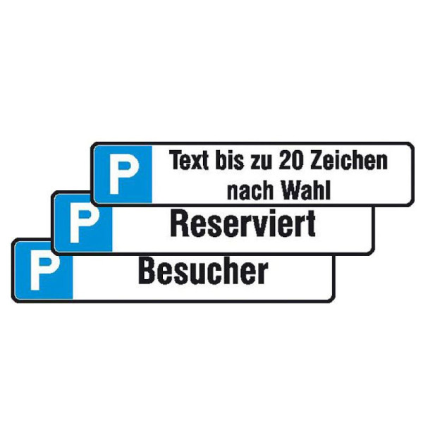 Stein HGS Parkplatzschild, unbeschriftet (blanko) mit -P-, Maße (BxH): 520 x 110 mm, 11.5553