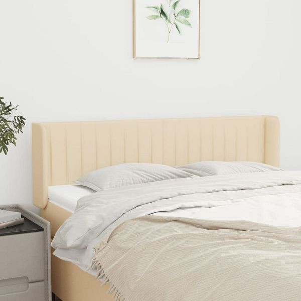vidaXL Kopfteil mit Ohren Creme 147x16x78/88 cm Stoff, 3119009