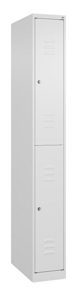 C+P Doppelstöckiger Spind Classic PLUS, 1850x250x500mm, 9016/9016, Zylinderschlösser, 080300-19 S10030