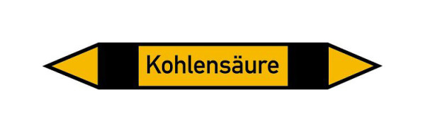 Schilder Klar Rohrleitungskennzeichen Kohlensäure, 187x26 mm Folie selbstklebend, 101573/61